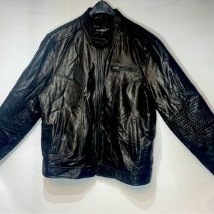 BLACK RIVET LEATHER JACKET, XXl